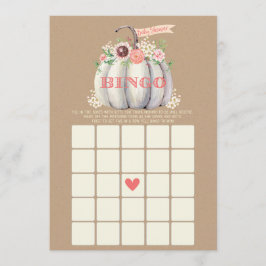 Menú Juego de Bingo Baby Shower de la Calabaza Blanca C