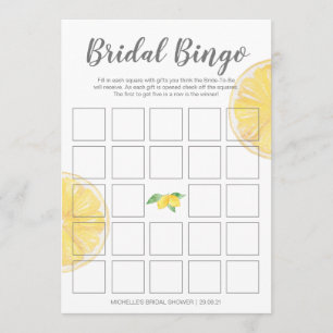 Menú Juego de ducha de Bingo Bridal Lemon Doble