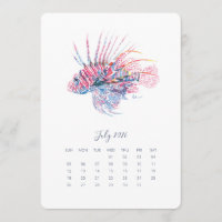 Julio solo calendario Pescado tropical