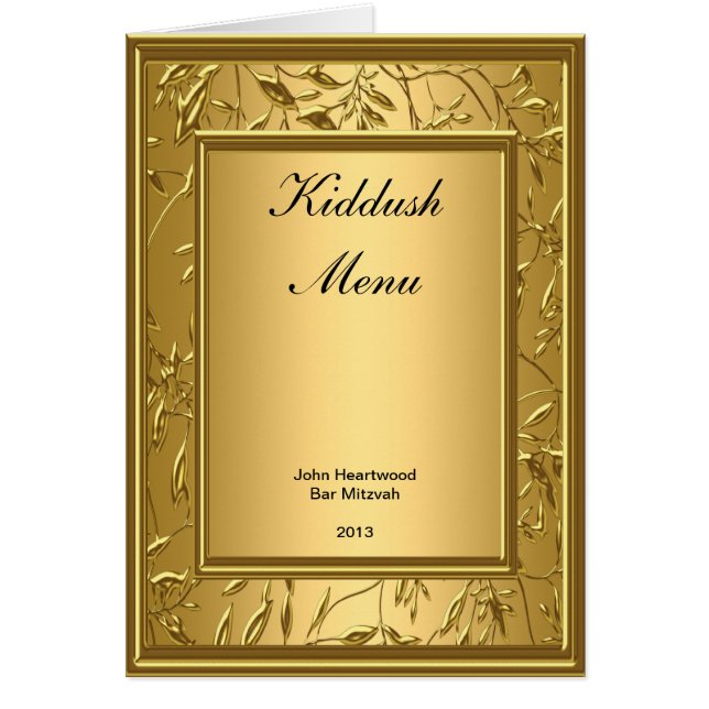 Menú Kiddush, Brunch, Bar Mitzvah Bat Popular (Frente)