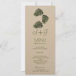 Menú Kraft de hoja de palma botánica tropical Eco