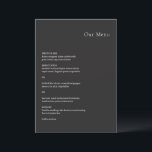 Menú Kristin Charcoal Boda moderno<br><div class="desc">Carta de bodas moderna con un diseño sencillo pero elegante.</div>