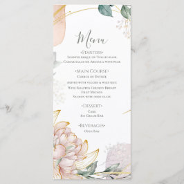 Menú La boda de flores de follaje dorado