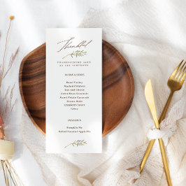 Menú La caligrafía agradecida y el Día de Acción de Gra