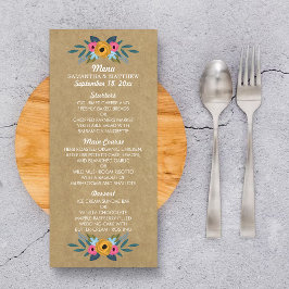 Menú La colección de Bodas de flores de Kraft
