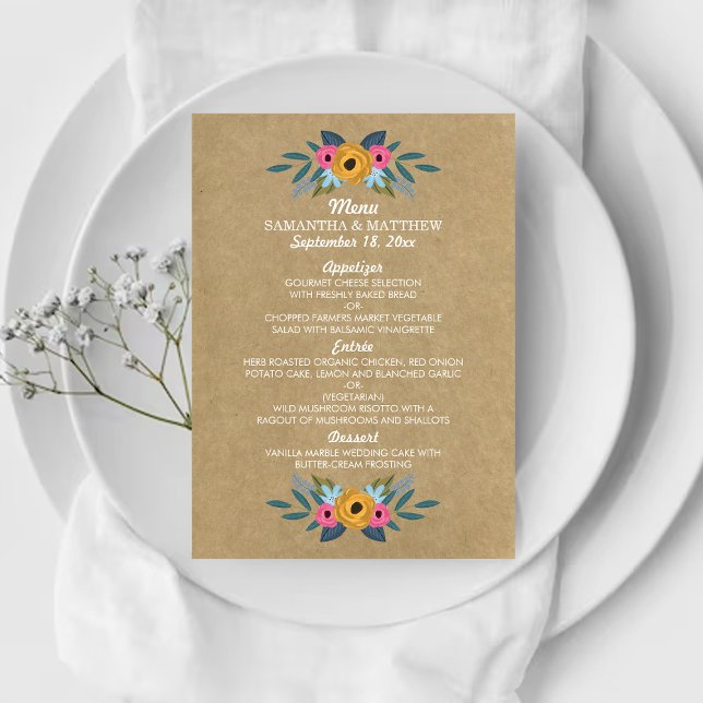 Menú La colección de Bodas de flores de Kraft (Subido por el creador)