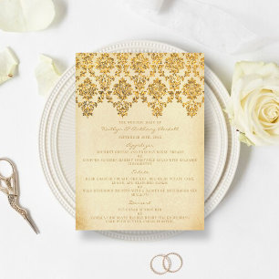 Menú La colección de bodas de oro de Glam Vintage
