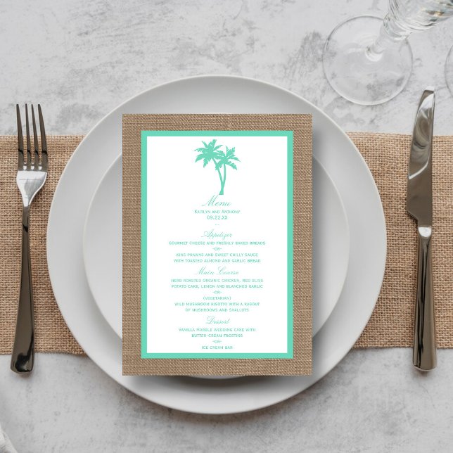 Menú La colección de bodas de palmeras tropicales (Subido por el creador)