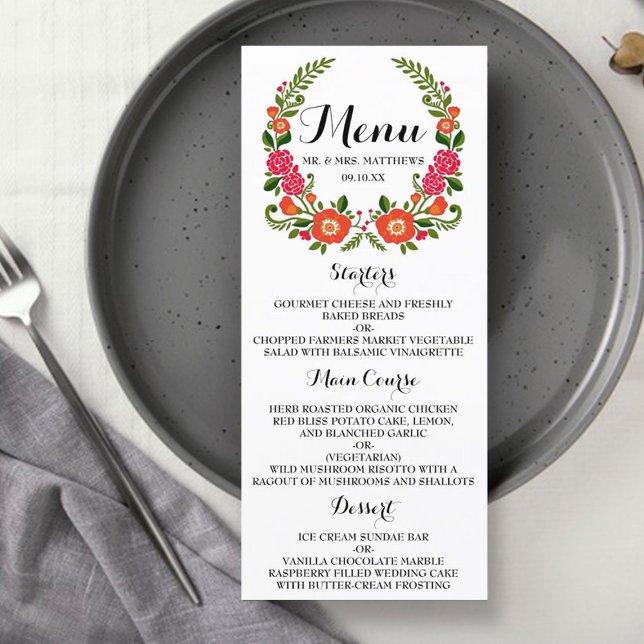 Menú La colección de Bodas de verano de Bohemia (Subido por el creador)