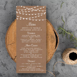 Menú La colección de Bodas Rustic Kraft Lights
