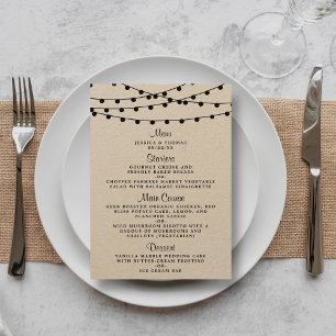 Menú La colección de Bodas Rustic Kraft Lights