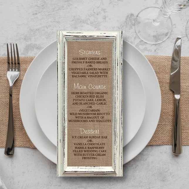 Menú La colección de cuadros blancos rústicos y Bodas B (Subido por el creador)