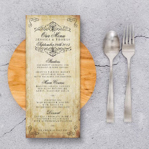 Menú La colección Ornate Flourish Vintage Wedding