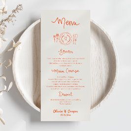 Menú La Dolce Vita Hand Drawn Boda