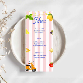 Menú La Dolce Vita Italian Party