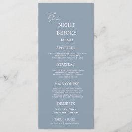 Menú La Duste Cena Azul Mínimo Antes De La Noche