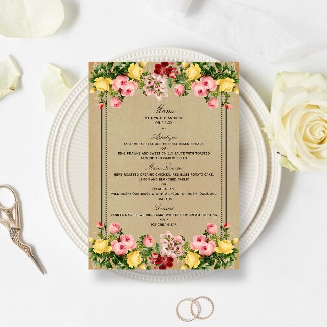 Menú La elegante colección de Bodas florales de época (Subido por el creador)