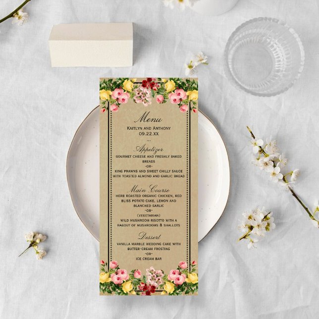 Menú La elegante colección de Bodas florales de época (Subido por el creador)
