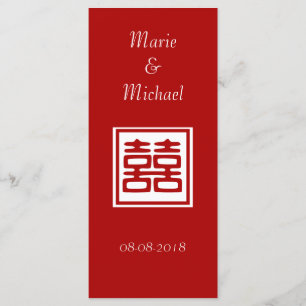 Menú La felicidad doble roja oscura - cuadrada