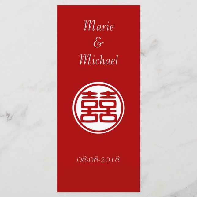 Menú La felicidad doble roja oscura - redonda (Anverso)