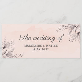 Menú La flor floral gris y de pimienta es el boda de