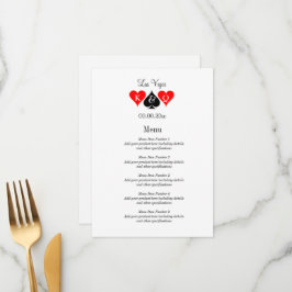 Menú La inolvidable recepción de bodas en Las Vegas