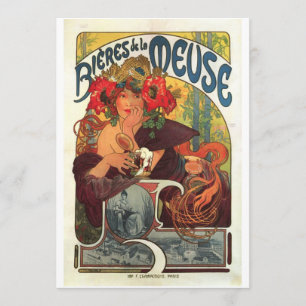 Menú La la Mosa de Bieres del vintage de Alfonso Mucha