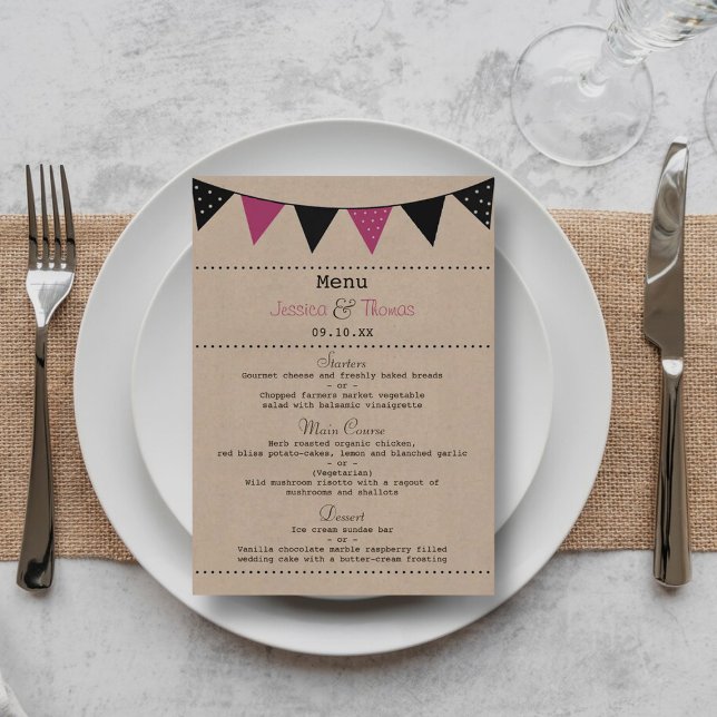Menú La moderna colección de Bodas de Bunting (Subido por el creador)