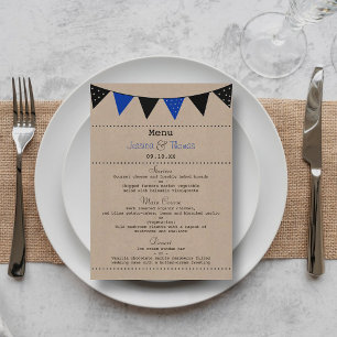 Menú La moderna colección de Bodas de Bunting Blue