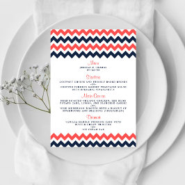 Menú La moderna colección de Bodas de Chevron Navy & Co
