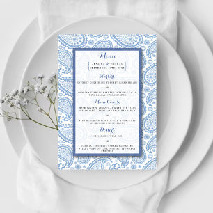 Menú La moderna colección de Bodas Paisley - Azul
