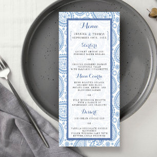 Menú La moderna colección de Bodas Paisley - Azul