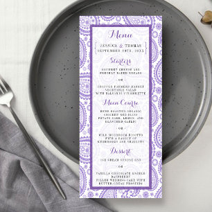 Menú La moderna colección de Bodas Paisley - Púrpura