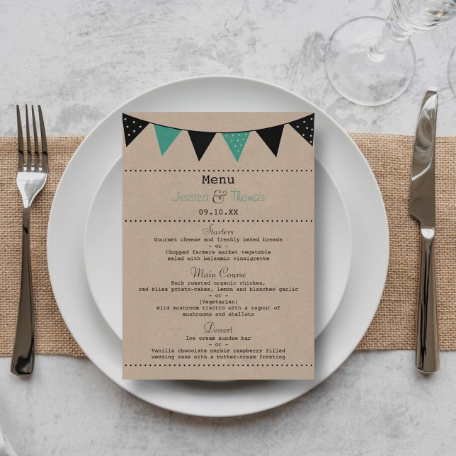Menú La moderna colección de Bodas turquesa (Subido por el creador)