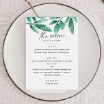 Menú La vegetación de los bosques de verano. Boda botán<br><div class="desc">Menú botánico floral acuático para bodas de verdor de bosques. Apropiado para cumpleaños / aniversario / cena de ensayo / ducha de novia / fiesta de soltera.</div>