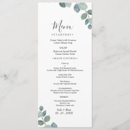 Menú La vegetación rústica Eucalyptus Boda de verano.