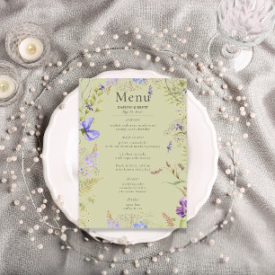 Menú Lavanda rústica y Boda de sabores de flores silves