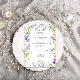 Menú Lavanda y flores silvestres rusas Boda blanco