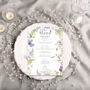 Menú Lavanda y flores silvestres rusas Boda blanco