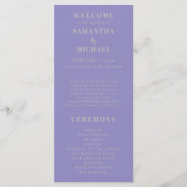 Menú Lavender Silver minimal modern program wedding