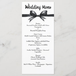 Menú Lazo negro y blanco | Boda elegante | Monocromo