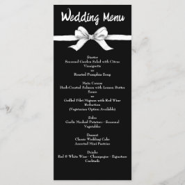 Menú Lazo negro y blanco | Boda elegante | Monocromo M