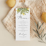 Menú Lemon Sorrento Boda mediterráneo Cena<br><div class="desc">¡Evoca el soleado esplendor de un boda de la Costa Amalfitana con la colección de Bodas mediterráneos de limón amarillo! Infundidos con el mayor entusiasmo de los cítricos de verano, las invitaciones, los signos y la decoración irradian calidez, elegancia y encantadores gráficos de limón emparejados con una preciosa fuente de...</div>