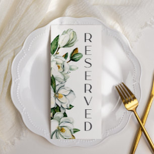 Menú Letrero de Silla de Boda Rústica de Flor de Magnol