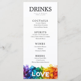 Menú 🌈 LGBT + texto encantador pintado con boda de amo