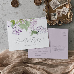 Menú Lilac Rústico Postcard RSVP