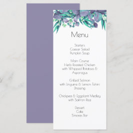 Menú Lilac y Boda Botánico Verde Brillante