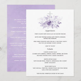 Menú Lilac y Floral de Plata Bautizo o Cristiana