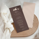 Menú Limpiar la cena en el campo de montaña<br><div class="desc">La carta de la cena es clara y rústica,  ideal para un boda. El diseño presenta una idílica montaña color beige acuático. Este menú se puede utilizar para la recepción de bodas,  la cena de ensayo,  la ducha de novia o cualquier otro evento.</div>
