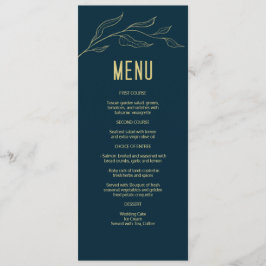 Menú Línea Art Gold deja una profunda boda azul elegant